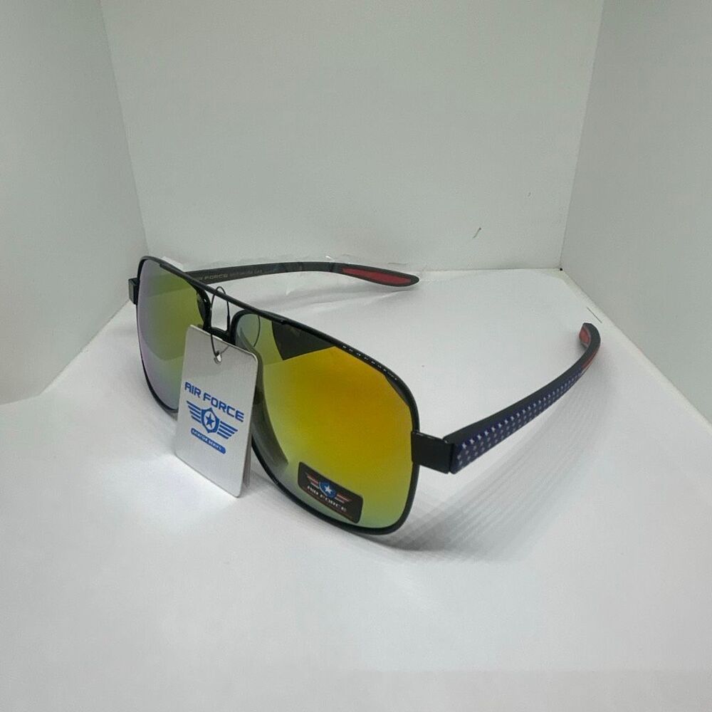Air Force Aviator Mirrored Sunglasses Patriotic UV400 Classic Pilot Style